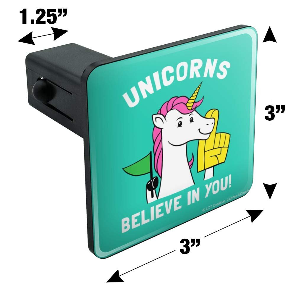 Graphics More Unicorns Believe In You Funny Humor Tow Trailer Hitch Cover Plug Insert