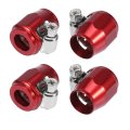 4pcs An4 Hex Red Car Hose Finisher Flexible Rubber Pipe Clamp With Screw Band Adapter Fitting For Oil Fuel Water Tube 