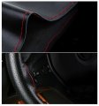 Baver Genuine Leather Car Steering Wheel Cover Stitching Style With Needles Thread Hand Sewing Diy M 14 5 15 Black Red Classic