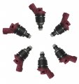16600rr544 Sf-60-740cc 6 X New Tested Side Feed Fuel Injectors For Nissan Sr20 Det S13 S14 S15 E85 16600-rr544 Skyline R33