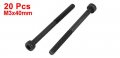 Uxcell M3x40mm 12 9 Alloy Steel Hex Socket Screws Partially Threaded Bolt Black 20pcs