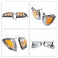 Labwork Replacement For 2001-2004 Tacoma Parking Side Marker Light Assembly Pair Driver And Passenger Lights With Silver Trim