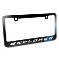 Ipick Image Made For Ford Explorer Carbon Fiber Texture Blue Stripe Black Metal License Plate Frame