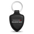 Dodge Durango Black Shield-shape Style Genuine Leather Key Chain Official Licensed