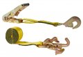Heavy Duty Ratchet Strap 2 In X 8 Ft With Rtj Cluster And Snap Hooks 3333 Lbs Wll Car Hauler Tow Tie Down For Trucks Trailers 