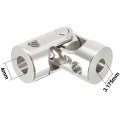 Uxcell 3 175mm To 4mm Inner Dia Rotatable Universal Steering Shaft U Joint Coupler L23xd9