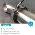 4 In Stainless Steel Exhaust V Band Clamp Male Female Flange Assembly 2 Piece Kit For Turbo High Horsepower Performance Systems