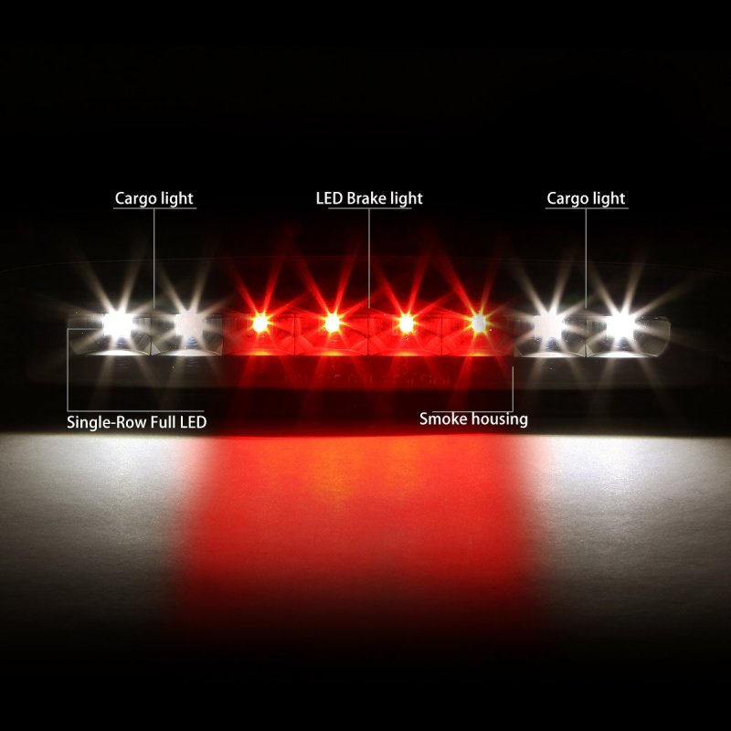 Dna Motoring 3bl-dkt07-led-bk-sm Black Housing Led Third Tail Brake Light For 97-07 Dodge Dakota
