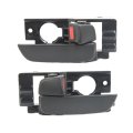 Front Interior Door Handle Pair For Hyundai Accent 2006 2011 Driver And Passenger Side Black With Lock Button Hy1352115 