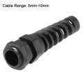 Uxcell Pg11 Cable Gland 5mm-10mm Wire Hole Waterproof Nylon Joint Adjustable Locknut With Strain Relief Black 10pcs