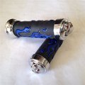 Watercraft Flame Gel Style Thick Wall Grips Skull Blue Atv Quad Yamaha Kawasaki Polaris Seadoo Bombardier Jet Ski Foreman Recon
