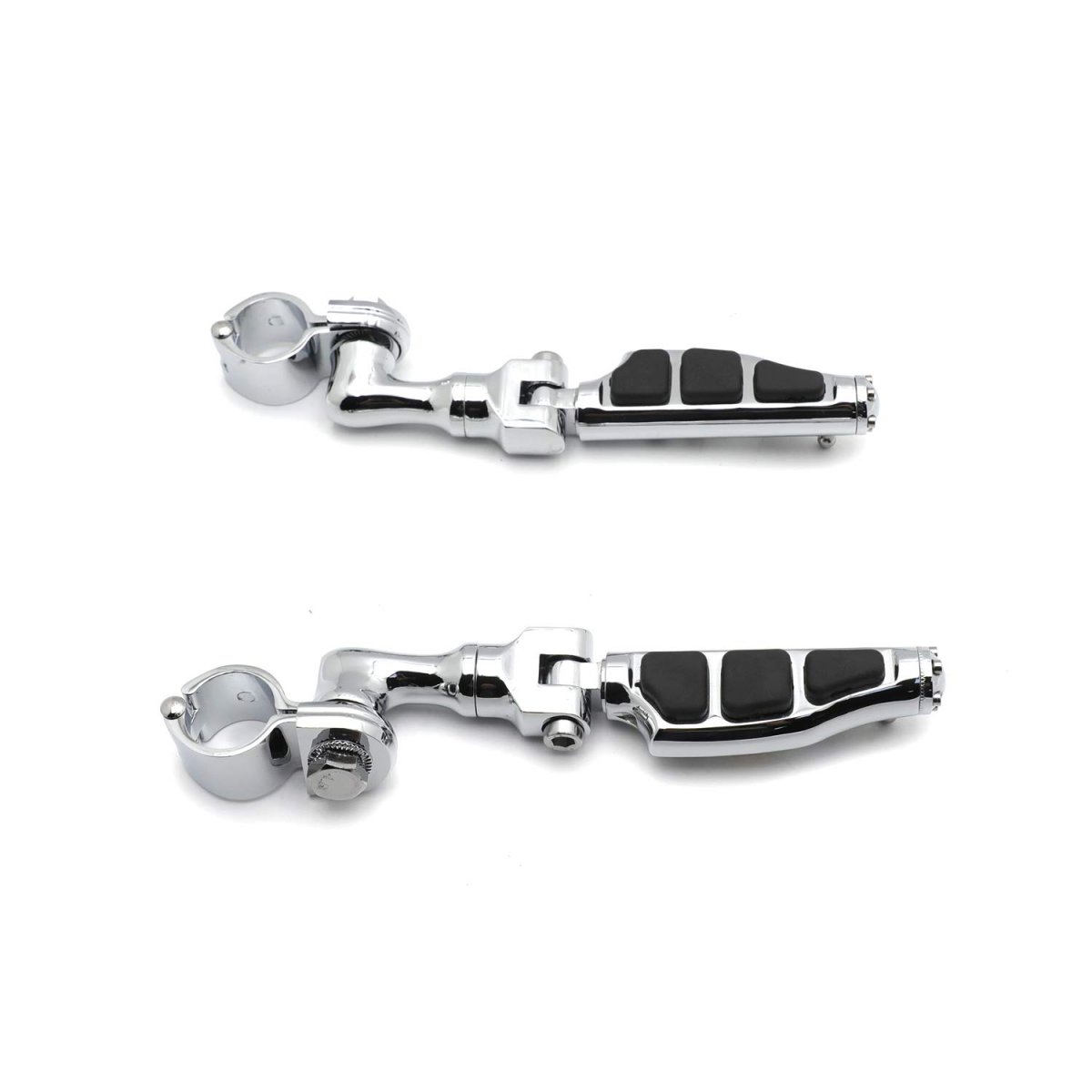 Chrome Short Angled Adjustable Foot Peg Mounting Kit For 1 25 In Front Engine Guard Frame Tube Honda Goldwing Vtx1300 Shadow