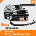 Front Bumper Upper Cover Trim W O Air Holes For 1999-2006 Chevrolet Silverado 1500 2500 Hd 3500 Tahoe Suburban Gm1051103