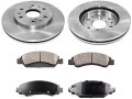Front Semi-metallic Brake Pad And Rotor Kit For 2007-2018 Gmc Sierra 1500 