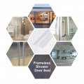 Uxcell Frameless Glass Shower Door Sweep Bottom Side Seal Strip H-type With 10mm Drip Rail 8mm X 1000mm Length
