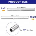 Uxcell 70 Pack Left Right Handed Thread Swage Lag Screws T316 Stainless Steel Deck Railing Hardware For Wood Post 1 8 Cable Kit