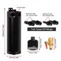 Universal 750ml Billet Aluminum Baffled 2 Port Oil Catch Can Reservoir Tank With Breather Filter And Drain Valve For Most Cars