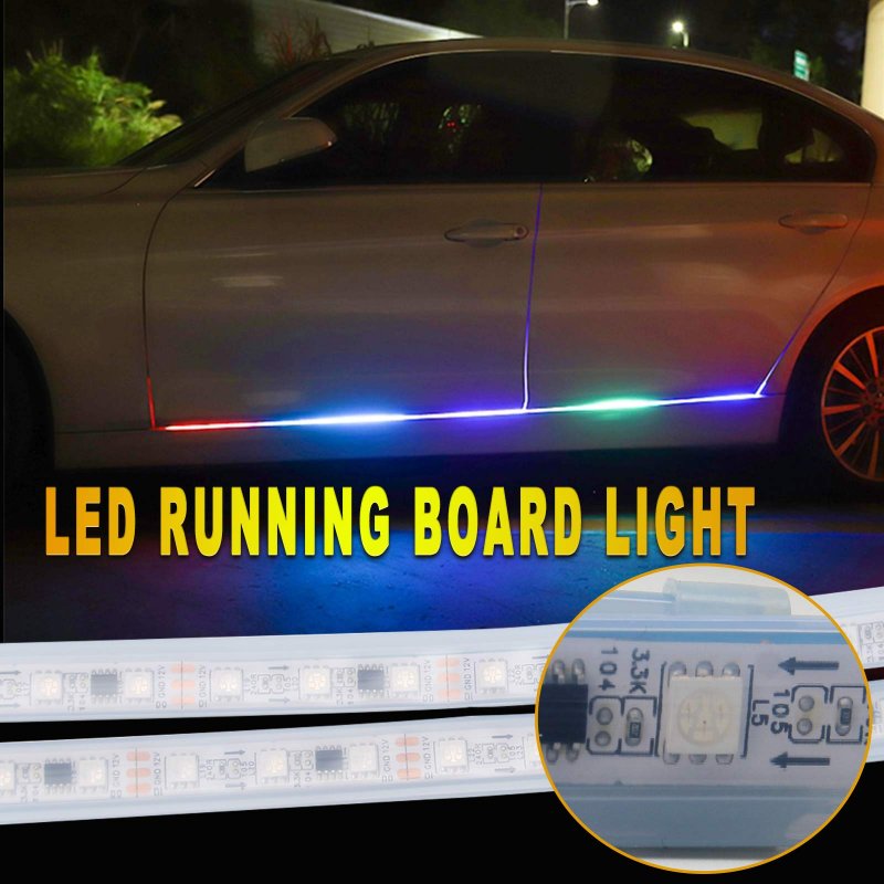 Running Board Lights 59 Inch Chasing Dream Color Smartphone App Control Extended Crew Cab 2pc Pack 90 Pcs Led Strip Truck