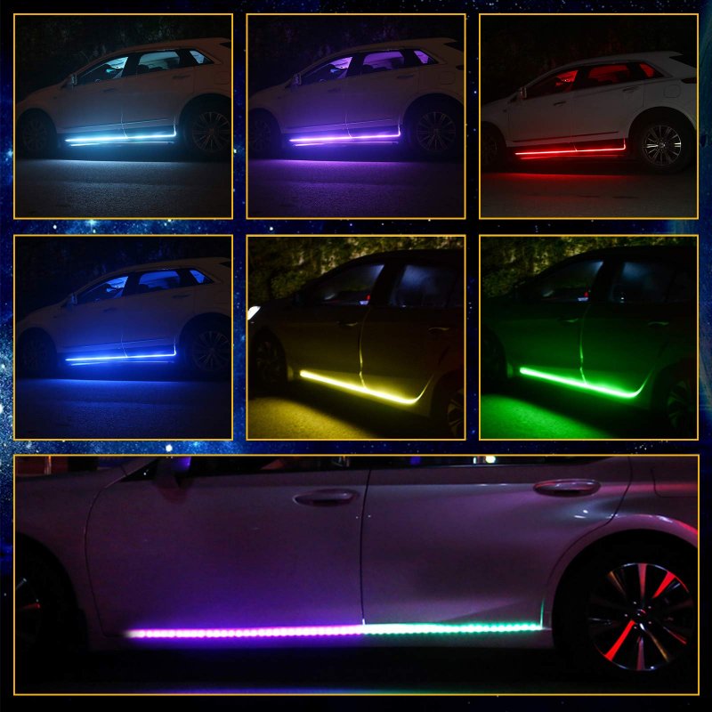 Running Board Lights 59 Inch Chasing Dream Color Smartphone App Control Extended Crew Cab 2pc Pack 90 Pcs Led Strip Truck