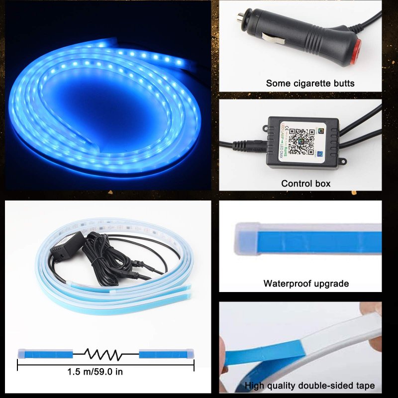 Running Board Lights 59 Inch Chasing Dream Color Smartphone App Control Extended Crew Cab 2pc Pack 90 Pcs Led Strip Truck