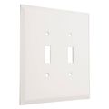 Hubbell-bell Wjw-tt Jumbo Metallic Wallplate With Two Toggle Gang White Smooth 