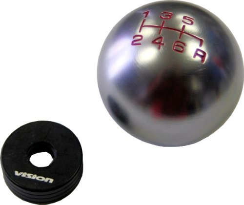 Vms Racing 10x1 25mm Thread 6 Speed Jdm Round Ball Shift Knob In Gunmetal Grey Gray Silver Billet Aluminum For 03-08 2003-2008