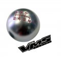 Vms Racing 10x1 25mm Thread 6 Speed Jdm Round Ball Shift Knob In Gunmetal Grey Gray Silver Billet Aluminum For 03-08 2003-2008