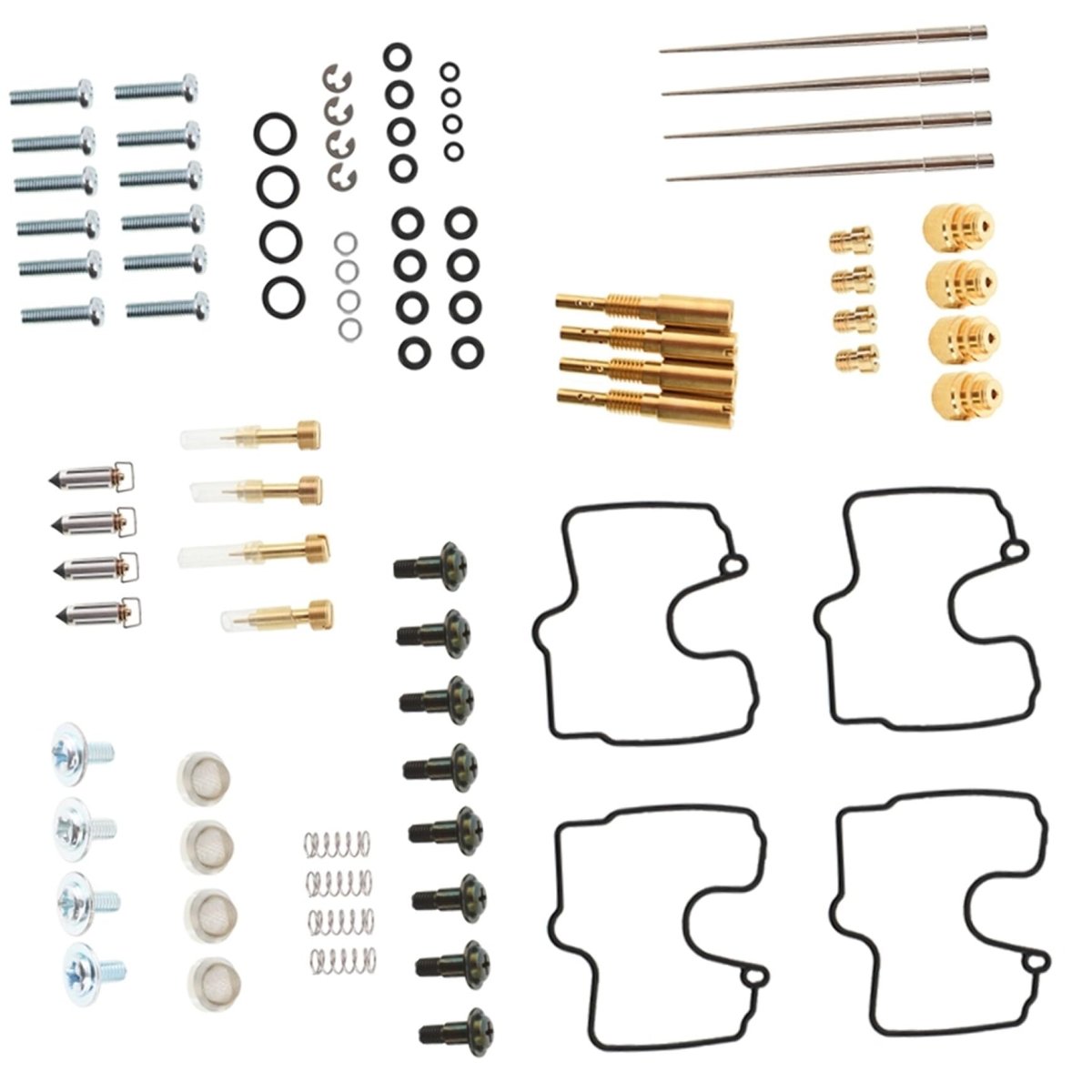 4-pack Carb Carburetor Gaskets Jets Main Rebulid Repair Kits Replacement For Yamaha 1998-2001 Yzf R1