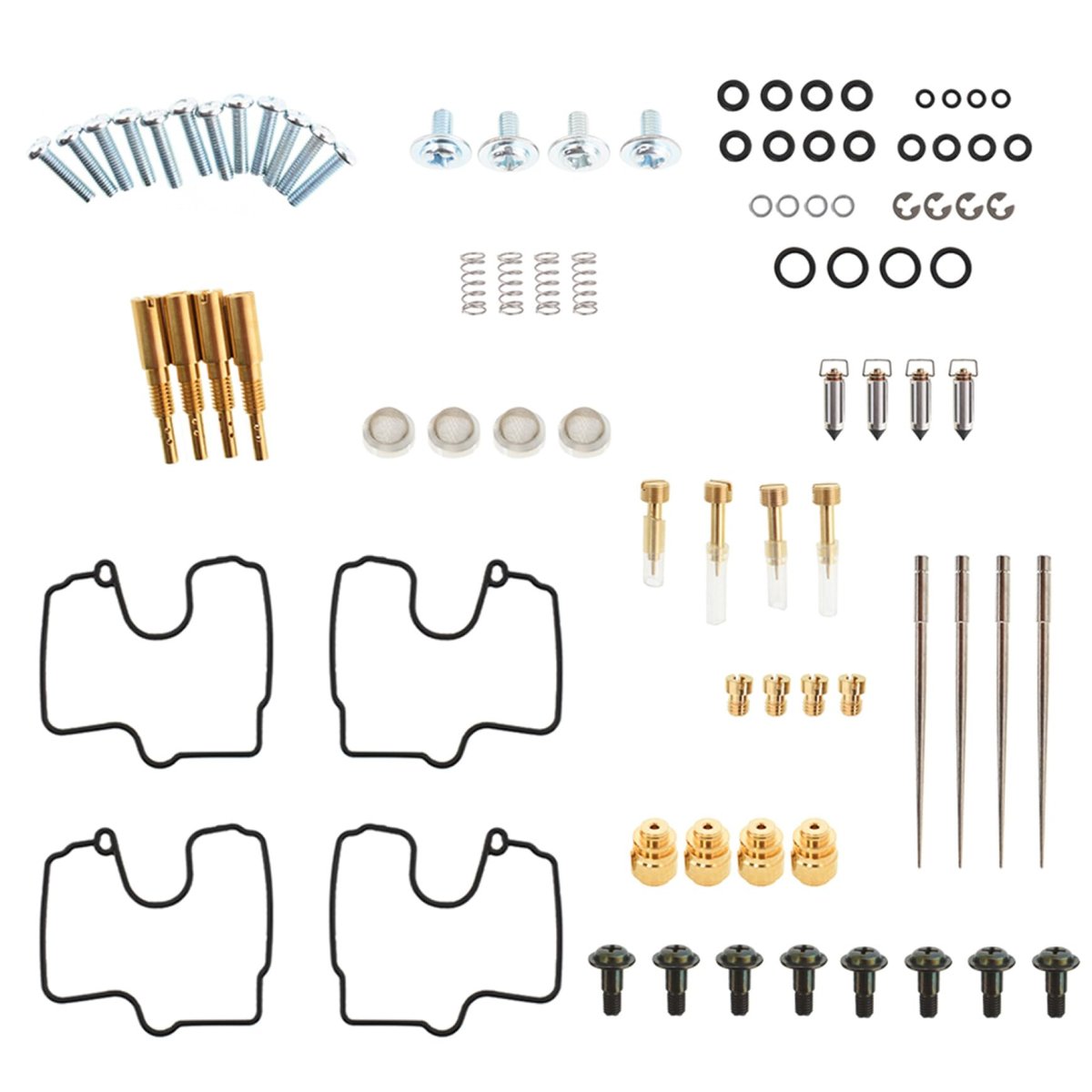 4-pack Carb Carburetor Gaskets Jets Main Rebulid Repair Kits Replacement For Yamaha 1998-2001 Yzf R1