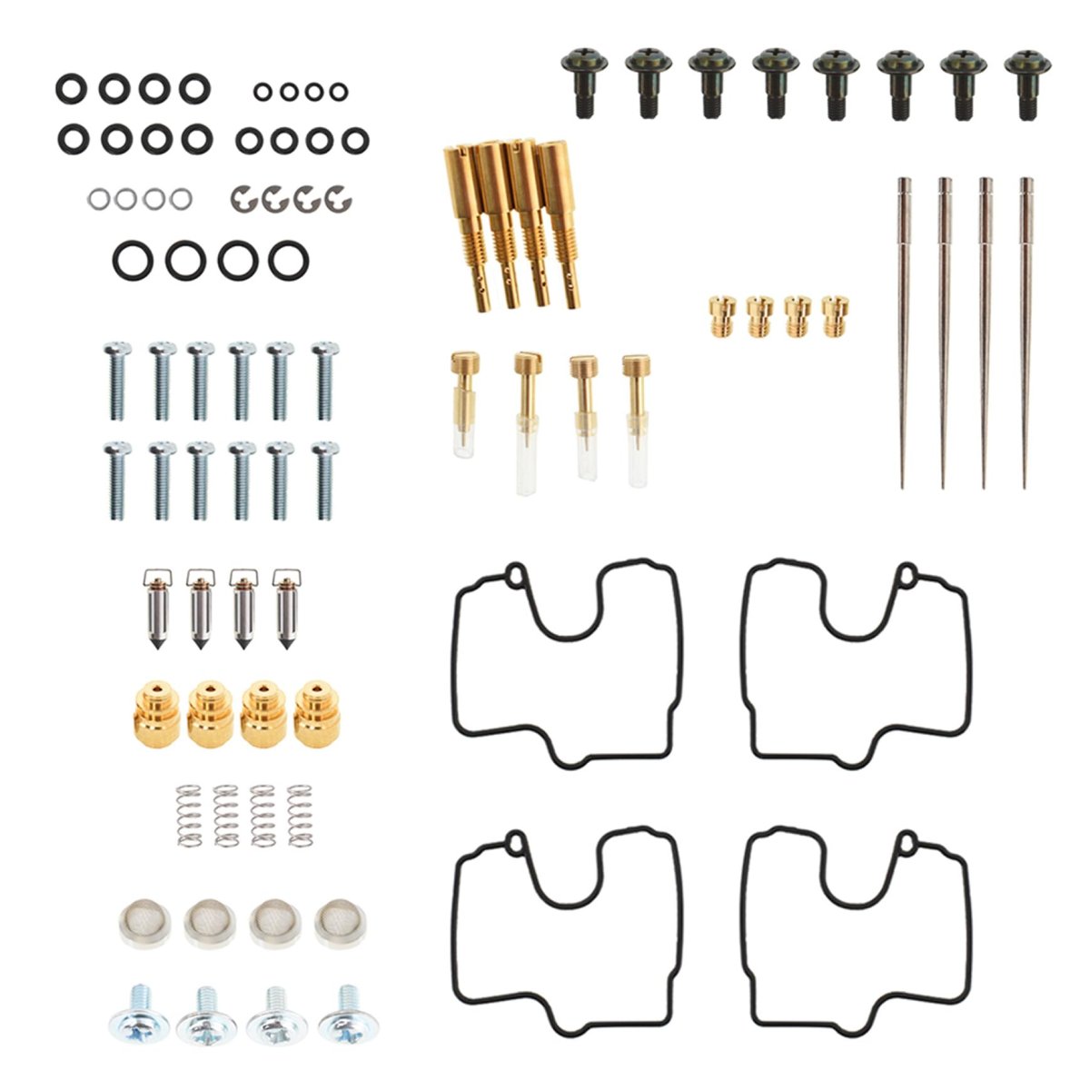 4-pack Carb Carburetor Gaskets Jets Main Rebulid Repair Kits Replacement For Yamaha 1998-2001 Yzf R1
