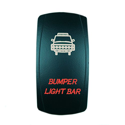 Laser Red Rocker Switch For Bumper Light 12v 20a On Off Led Single Pole Throw With Quick Connect Ip66 Waterproof Plastic