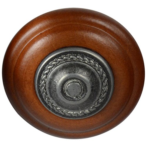 2304 Ckp Brand Wood Knob With Antique Pewter Insert Cherry