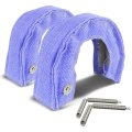 Auto Dynasty Pack Of 2 T25 T28 Stainless Steel Knitted Mesh Turbocharger Heat Shield Wrap Blanket Blue 