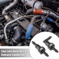 X Autohaux 2 Set 5 16 7 89mm Sae To 8mm Nylon Fuel Line Hose Quick Release Connector Disconnect Straight 90 Degree