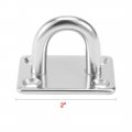 Uxcell 316 Stainless Steel 8mm Thick Ring Square Sail Shade Pad Eye Plate Boat Rigging 6pcs