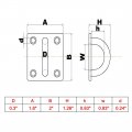 Uxcell 316 Stainless Steel 8mm Thick Ring Square Sail Shade Pad Eye Plate Boat Rigging 6pcs