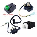 Flypig Cdi Box Ignition Coil Solenoid Relay Voltage Regulator For 50cc 70cc 90cc 110cc 125cc Atv Dirt Bike And Go Kart