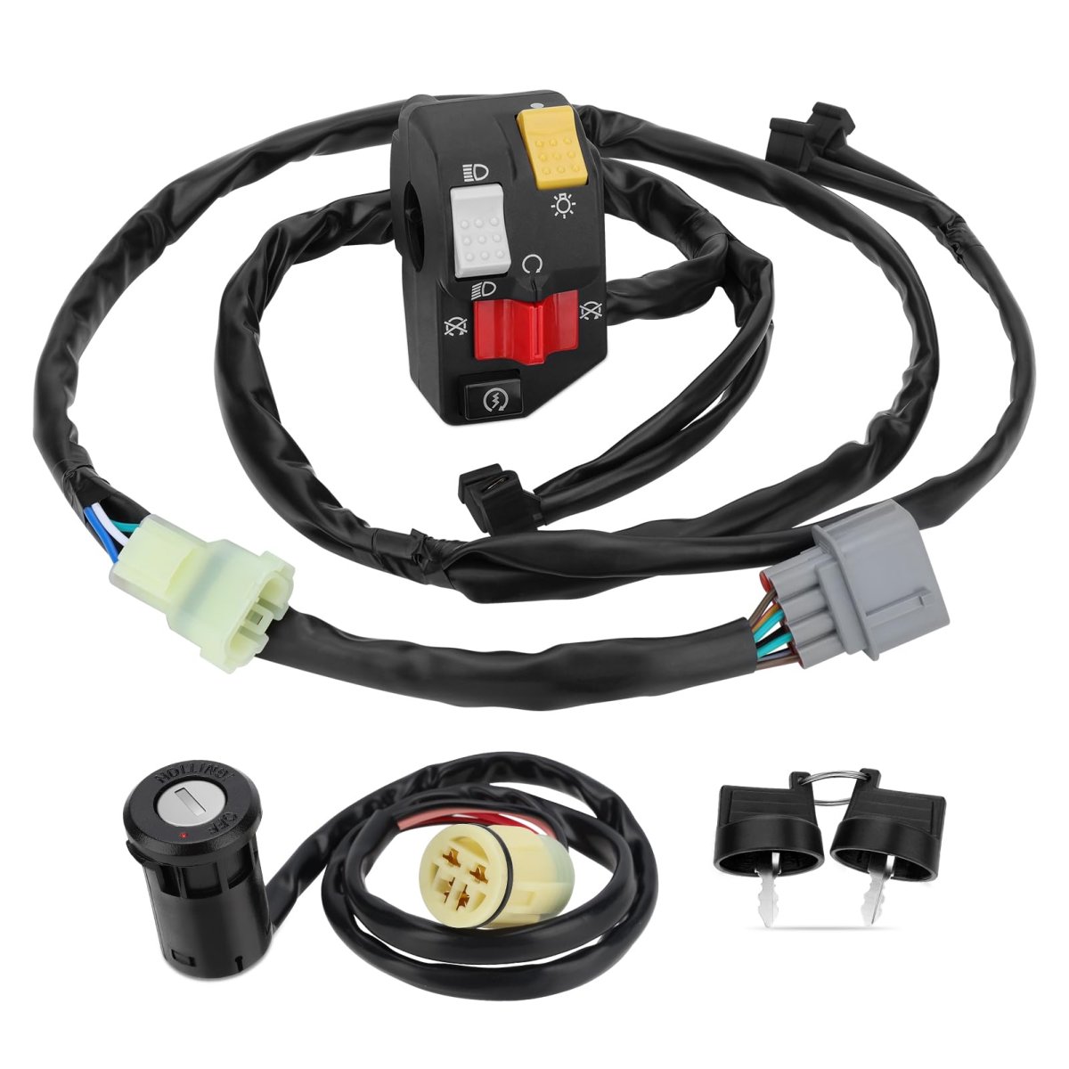 Handlebar And Key Switch For Honda Rancher 350 Trx350fm Trx350tm 2006 Manual Shift 35200-hn5-n03 35200-hn5-n02 35100-hn5-670
