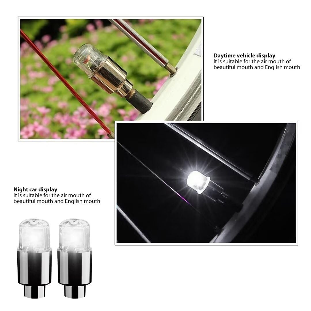 Led Valve Stem Caps Lights Kit Tire Wheel Waterproof Flashing Light Tire Lamp For Car Bike Motorcycle Waterproof Spoke Flash