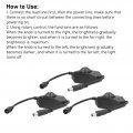 3pcs Dc 12v-24v Led Strip Dimmer Switch With Female Male Adapter Brightness Adjustable Knob Lamp Lighting Partsi Blacki