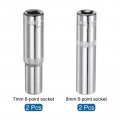 Uxcell 6-point Shallow Socket 1 4 Drive 2pcs 7mm Deep 8mm Cr-v Metric For Diy Hand-making Repair Automotive