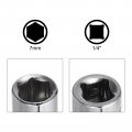 Uxcell 6-point Shallow Socket 1 4 Drive 2pcs 7mm Deep 8mm Cr-v Metric For Diy Hand-making Repair Automotive