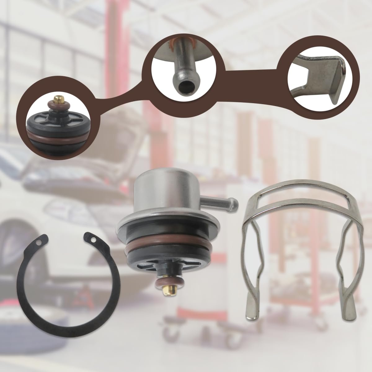 Fuel Injection Pressure Regulator With Clip And Snap Ring 3 8bar For Chevrolet Express 3500 1996-2003 19236428 217-3299