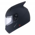 1storm Motorcycle Bike Full Face Helmet Horn Wing Matt Black 