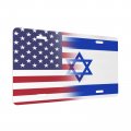 6x12 Inch License Plate Cover Aluminum Flag Of Israel And Usa Car Tag For Women Men Vanity Gifts