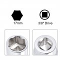 Uxcell Socket Accessory Set Of 2 Pcs 17mm 6-point Shallow 10 L-shape Extension Handle With 3 8 Drive