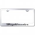 Au-tomotive Gold Laser Etched Script License Plate Frame For Toyota Highlander Chrome 