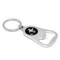 Ford Mustang Tri-bar Black Logo Chrome Finish Flat Bottle Opener Metal Key Chain
