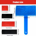 5pcs Wood Graining Tool Set Rubber Roller Reusable Pattern Painting Grain Texture Wall For Floor Furniture Door Fence Gules