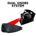 Tcmt Full Face Motorcycle Helmet Dot Approved For Adults Dual Visor Street Bike With Clear Tinted Shield Lightweight Abs Shell